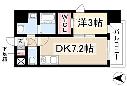 エスリード泉外堀通 1DKの間取図画像