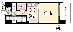 プレサンスジェネ栄 1DKの間取図画像