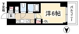 プレサンス鶴舞グリーンパーク 1Kの間取図画像