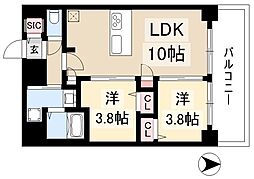 プレサンス名古屋菊井セルカ 2LDKの間取図画像