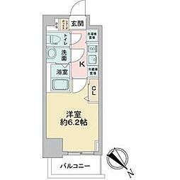 アステリ鶴舞テーセラ 1Kの間取図画像