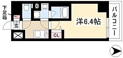 ディアレイシャス大須観音3 1Kの間取図画像