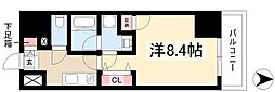 ディアレイシャス丸の内 1Kの間取図画像