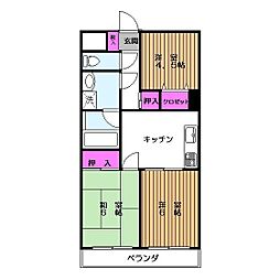 イースト元町 3DKの間取図画像
