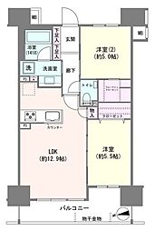 イニシアイオ浅草 2LDKの間取図画像