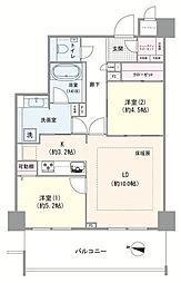 ザ・ライオンズ上野の森 2LDKの間取図画像