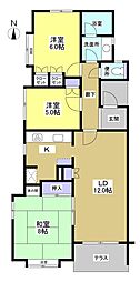 アークシティ四ツ池B棟 3LDKの間取図画像