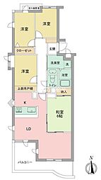 リバティ中島壱番館 4LDKの間取図画像
