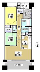 ブライトタウン新居 2LDKの間取図画像