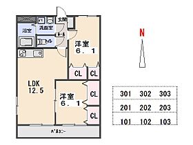 ブレインコート　ルピナス 303 ｜ 群馬県太田市粕川町14-2（賃貸マンション2LDK・3階・56.76㎡） その2