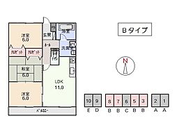 竹屋台ハウス3 3LDKの間取図画像