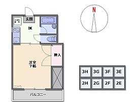 パルシャインα 3H ｜ 群馬県太田市本町47-23（賃貸アパート1DK・3階・26.54㎡） その2