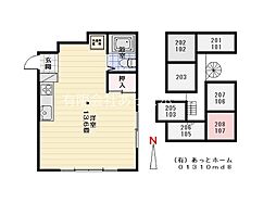 ハイツ北川 ワンルームの間取図画像