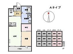 セント・ル・モラル 1LDKの間取図画像