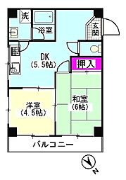 ベル・シエラ 2階2DKの間取り