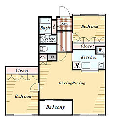 ヴィラ.グラノーバ 2LDKの間取図画像