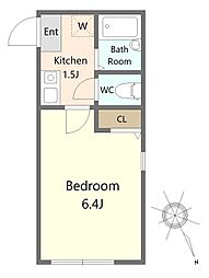 SouthernFlat 1Kの間取図画像