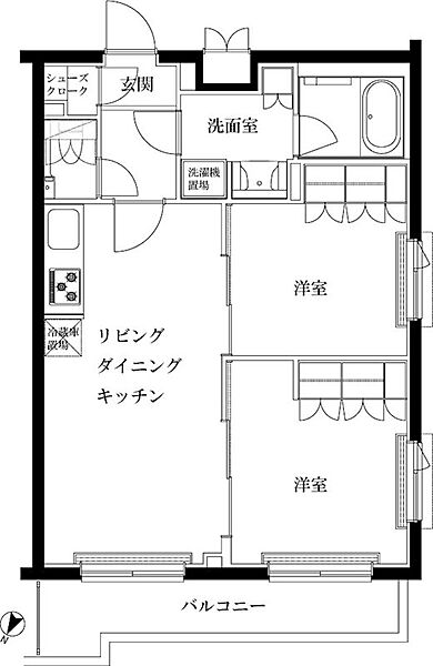 ルーブル蓮根弐番館 402｜東京都板橋区蓮根1丁目(賃貸マンション2LDK・4階・52.70㎡)の写真 その2