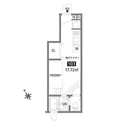 テラッツア久我山 ワンルームの間取図画像