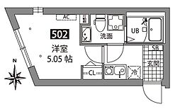 アザレア板橋(旧(仮称)板橋1丁目PJ共同住宅) 1Kの間取図画像