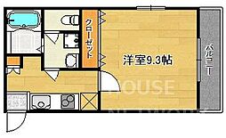 叡山電鉄叡山本線 元田中駅 徒歩13分の賃貸マンション 3階1Kの間取り