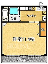 京阪本線 出町柳駅 バス10分 【市バス】北白川仕伏町下車 徒歩1分の賃貸マンション 3階1Kの間取り