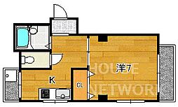コーポ下山 1Kの間取図画像