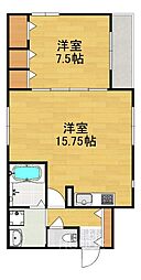 テラッセ四条高倉 1LDKの間取図画像