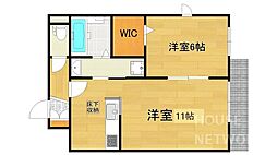 テンダーハート高野 1LDKの間取図画像