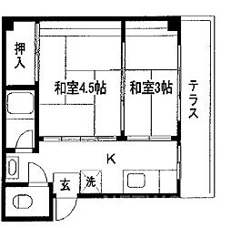 松永マンション 1Kの間取図画像