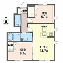 アルカ・フトーラII A棟 103 ｜ 高知県香南市野市町西野2145-1（賃貸アパート2LDK・1階・56.67㎡） その2