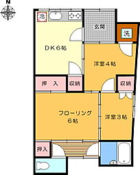 松倉アパート 1階3DKの間取り