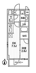 都営新宿線 住吉駅 徒歩5分の賃貸マンション 8階1DKの間取り