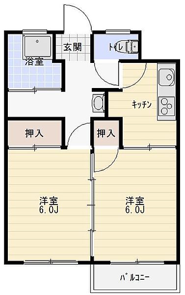 エスポワール 407｜岩手県盛岡市東仙北1丁目(賃貸マンション2K・4階・39.74㎡)の写真 その2