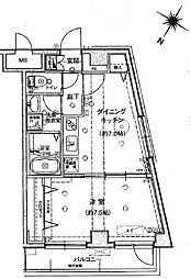 ヴィーダ文京関口 601 6階1DKの間取り