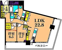 パークタワー東雲 2LDKの間取図画像