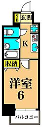 スカイコート品川仙台坂 1Kの間取図画像