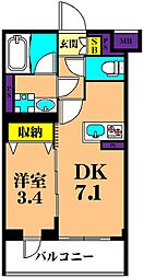 ラティエラ品川西大井 1DKの間取図画像