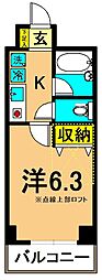 エクセルシオール 1Kの間取図画像