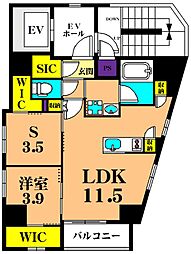 ALLURE東大井 1SLDKの間取図画像