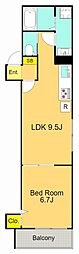 グランドパレス大森 2階1LDKの間取り