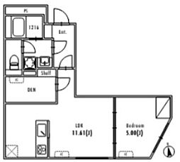 GRAN PASEO大森III 1SLDKの間取図画像
