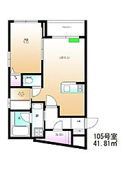 ALLURE武蔵小山 1LDKの間取図画像
