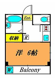 コーポいずみ1 1Kの間取図画像