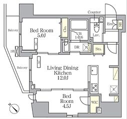 プライムガーデン大森 2LDKの間取図画像