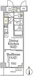 ベルファース大森山王 1DKの間取図画像