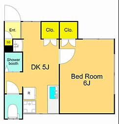 シャロングレイス雑色 1DKの間取図画像
