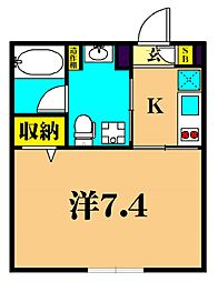 FARO大井町 1階1Kの間取り