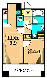 ヒルレジデンス大崎 1LDKの間取図画像