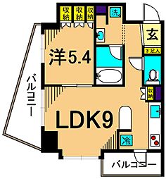 エコロジー大井町レジデンス 1LDKの間取図画像